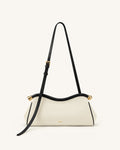 Naomi Curved Shoulder Bag - Black Canvas