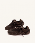Flavia Ribbon Lace Ballerina Sneakers - Dark Brown