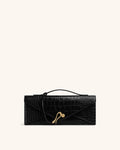 Celeste Envelope Top Handle Bag - Black Croc