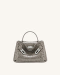 Rhea Small Double Buckle Shoulder Bag - Grey Croc