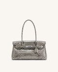 Yara Shoulder Bag - Grey Croc