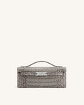 Bria Structured Top Handle Bag - Grey Croc