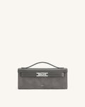 Bria Faux Suede Structured Top Handle Bag - Dark Grey