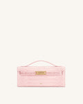 Bria Structured Top Handle Bag - Pink Croc