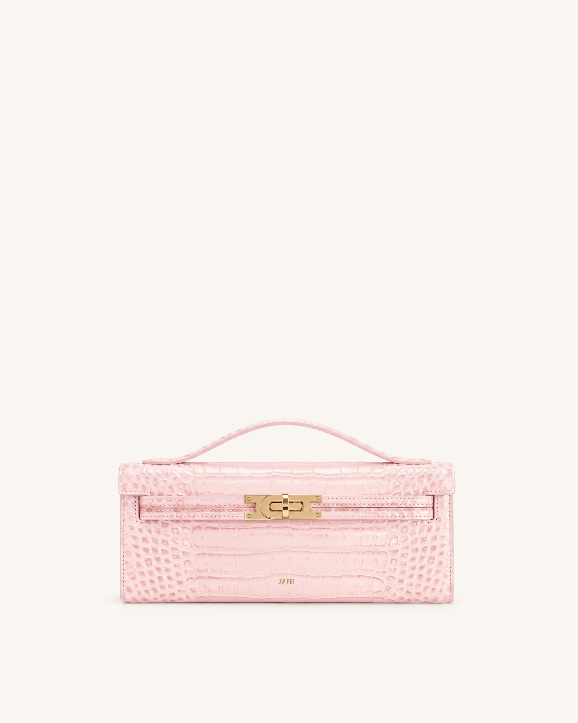 Bria Structured Top Handle Bag - Pink Croc