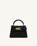 Elise Artificial Crystal Top Handle Bag - Ink Black