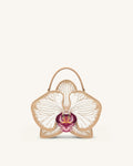 Flora Orchid Shaped Top Handle Bag - Champagne