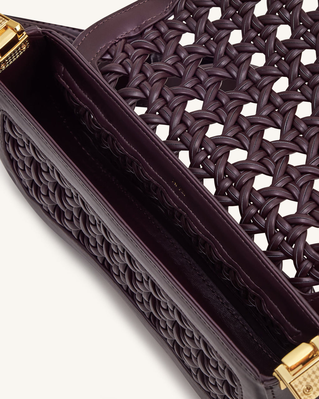 Joy Woven Shoulder Bag - Dark Red