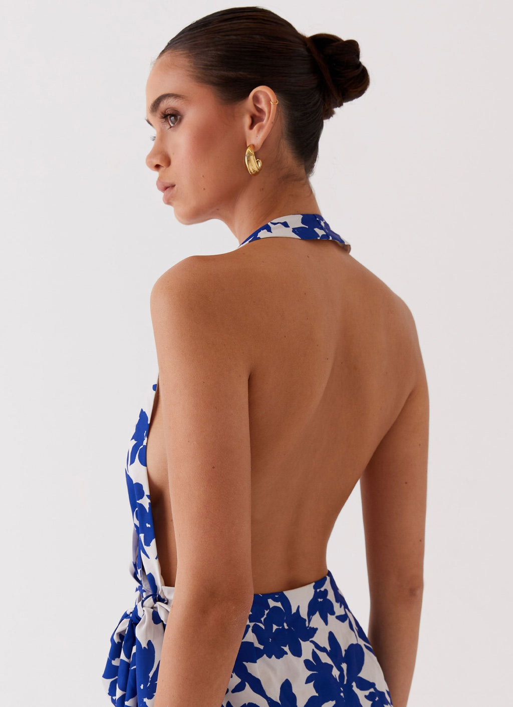 Street Blues Wrap Mini Dress - Blue Floral