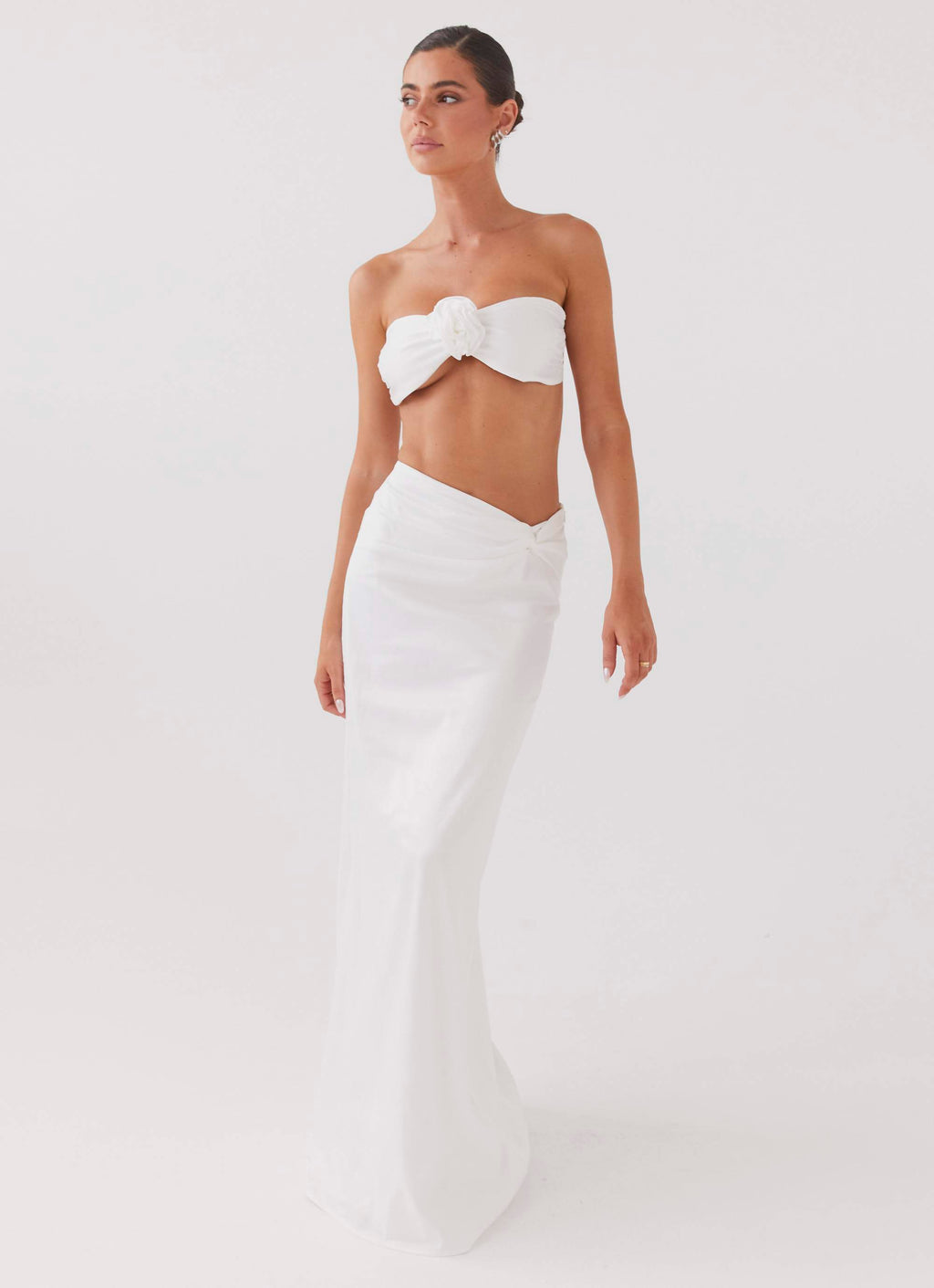 Crescent Light Twist Maxi Skirt - Ivory