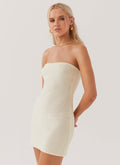 Dance The Night Tube Knit Mini Dress - Pearl Shimmer