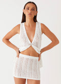 Capri Glow Knit Skirt - Cloud White