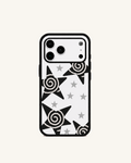 Star Spiral Design Phone Case – Black