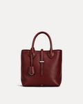 Smooth Vegan Leather Top Handle Bag - Red