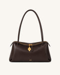 Thea Curved Shoulder Bag - Dark Brown